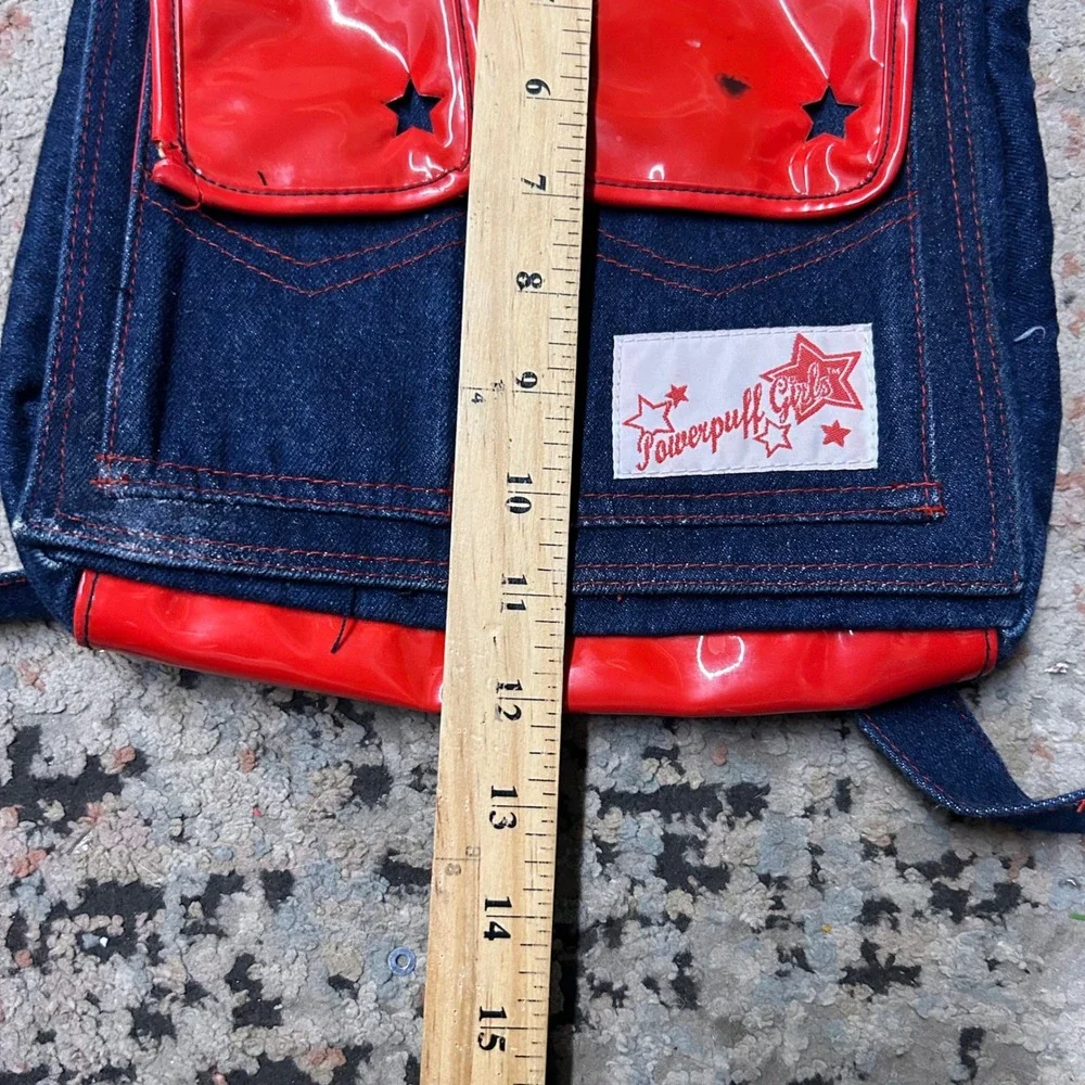 Powerpuff Girls Denim Backpack Girls OS Blue Red Vintage 2000 Cartoon Network